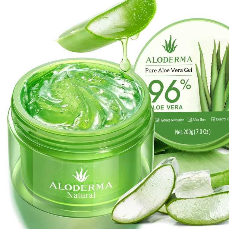Pote do gel puro ALODERMA com 96% de aloe vera orgânico